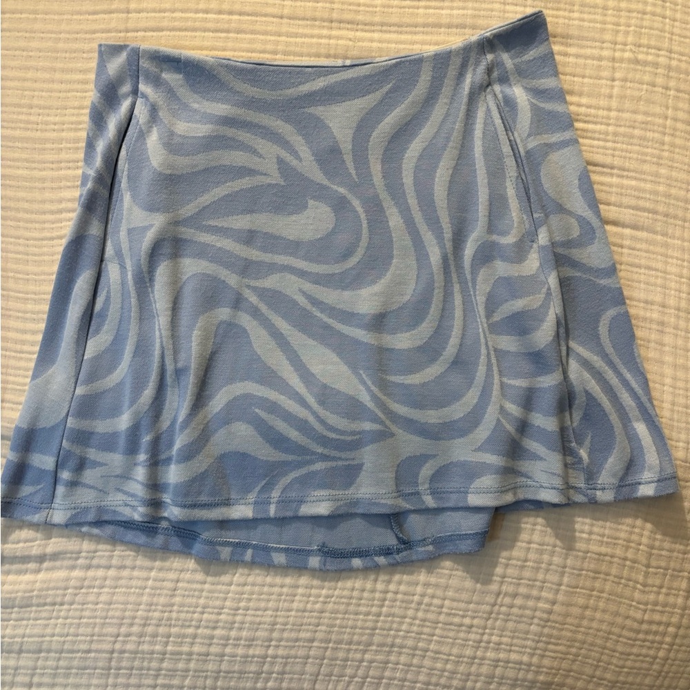 Altar'd State Blue and White Swirl Mini Skirt